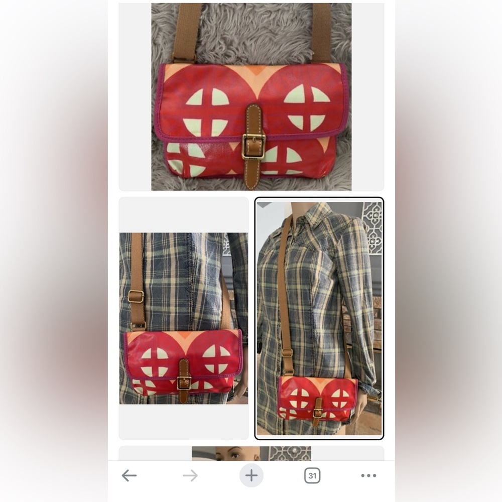 Fossil Crossbody / Shoulder Bag – Bright Geometric Print - Picture 4 of 5
